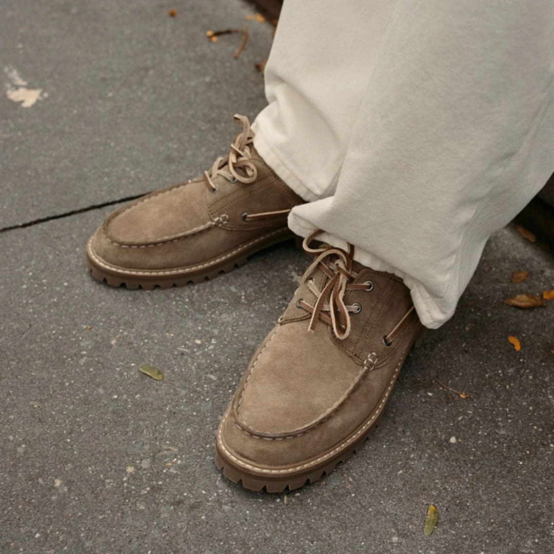 Mens - Larkspur Lug Boat Shoe - Cement - Image 6