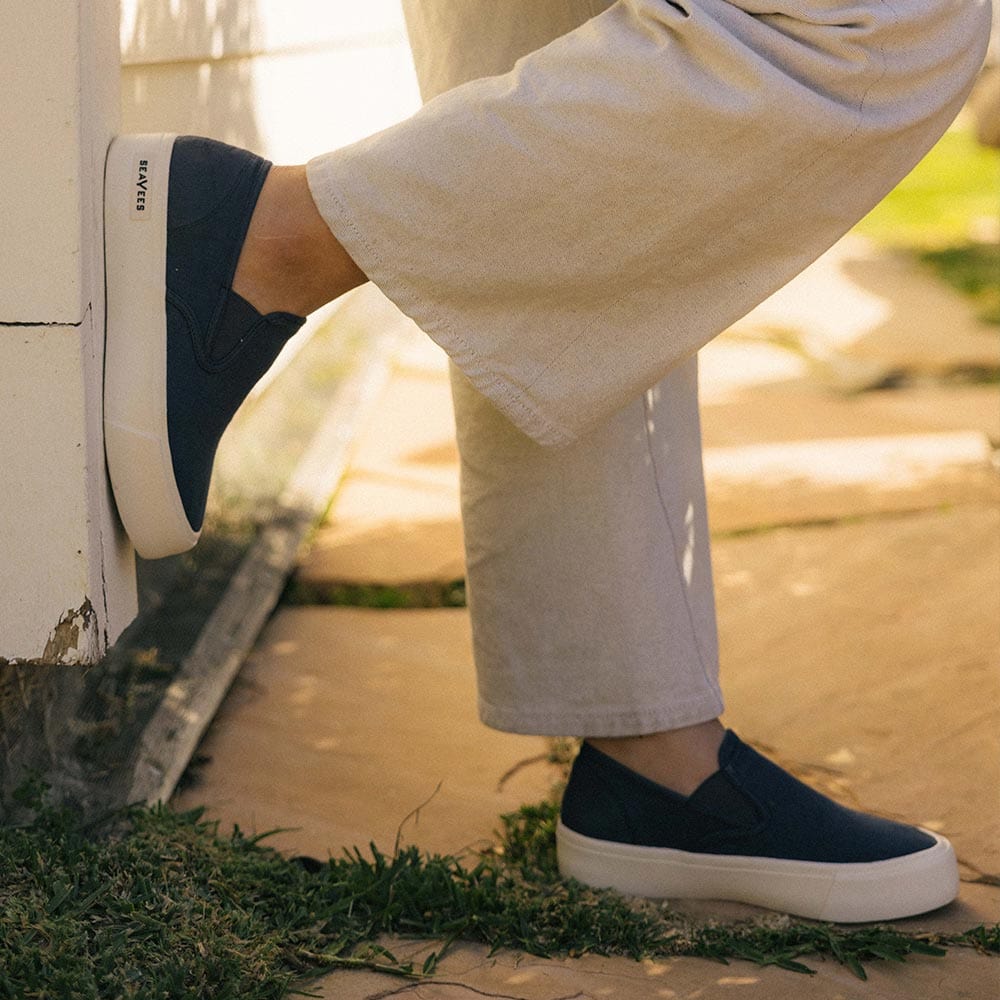 Womens - Baja Slip On Platform - True Navy - Image 6