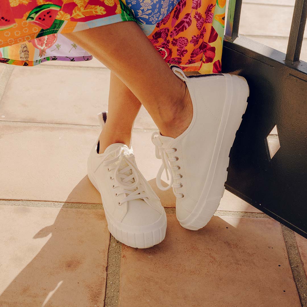 Womens - Melrose Lug Platform - White - Image 9
